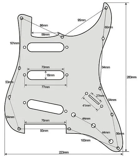 Musiclily MX0112 Защитная накладка для электрогитары, Fender Stratocaster, 3 слоя, черная.
