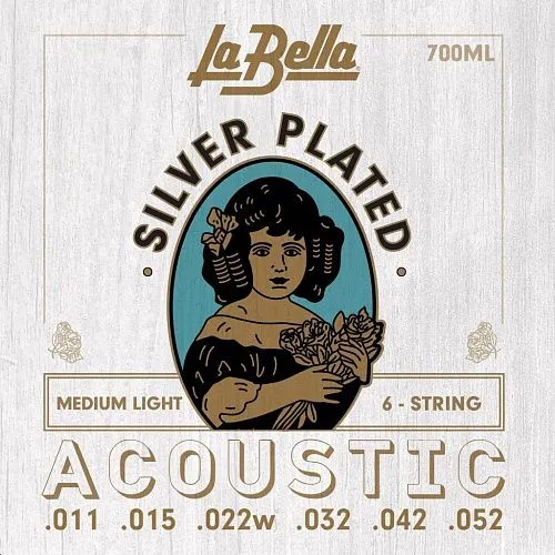 La Bella 700ML Medium Light (11-52) Комплект струн для акустической гитары.